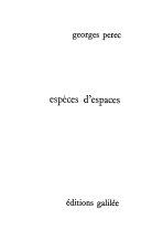 Copertina  Especes d'espaces
