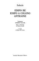 Copertina  Edipo Re. Edipo a Colono. Antigone