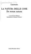 Copertina  La natura delle cose