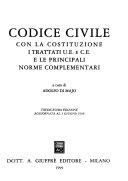 Copertina  Codice civile : con la Costituzione, i trattati U.E. e C.E. e le principali norme complementari