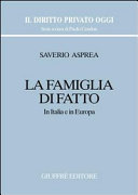 Copertina  La famiglia di fatto : in Italia e in Europa