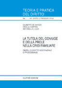 Copertina  La tutela del coniuge e della prole nella crisi familiare : profili di diritto sostanziale e processuale
