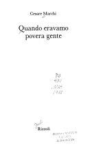 Copertina  Quando eravamo povera gente
