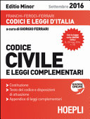 Copertina  Codice civile : Costituzione della Repubblica italiana, appendice di leggi complementari, indici sommario, cronologico e analitico-alfabetico