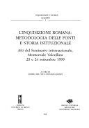 Copertina  L'inquisizione Romana : metodologia delle fonti e storia istituzionale