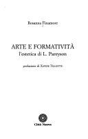 Copertina  Arte e formatività : l'estetica di L. Pareyson