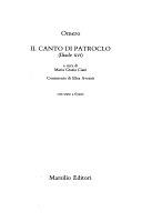 Copertina  Il canto di Patroclo : Iliade 16
