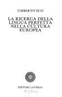 Copertina  La ricerca della lingua perfetta nella cultura europea