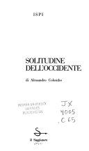 Copertina  Solitudine dell'occidente