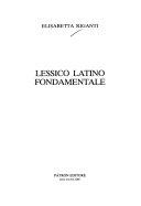 Copertina  Lessico latino fondamentale
