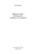 Copertina  Biblioteche italiane del Cinquecento tra Riforma e Controriforma