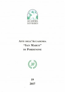 Copertina  Atti dell'Accademia \\San Marco\\ di Pordenone